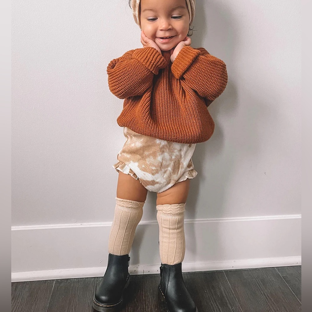 NWT Organic Waffle Ruffle Bloomer, Spice Tie Dye |Size 12-18 mths SpearmintLove